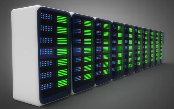 Modernt Server koncept. 3D-illustration — Stockfoto