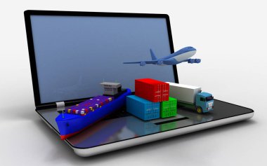 3d teslimat dünya kargo konsepti .3d illüstrasyon