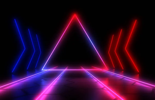 Abstrakcyjne tło 3D z neonowym światłem. ilustracja 3D — Zdjęcie stockowe