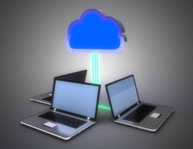 3d bulut bilgi işlem konsepti.3d illüstrasyon