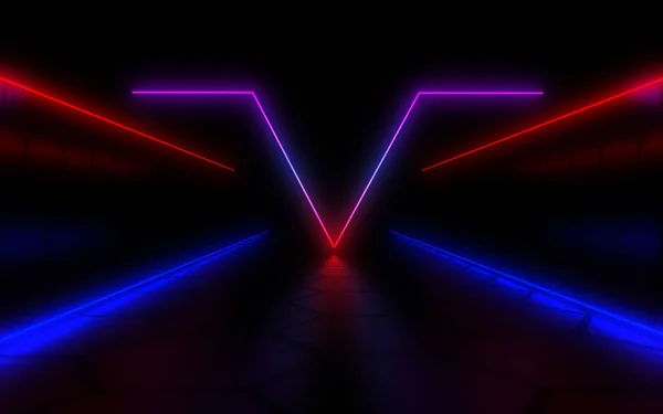 3D abstract background with neon light. 3d illustration — Stock Photo, Image