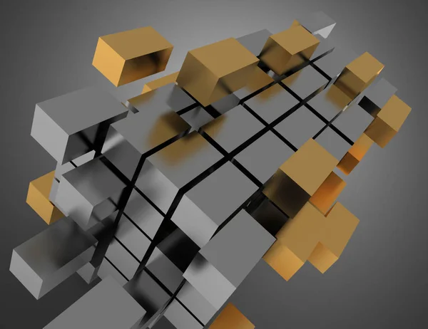 Travail d'équipe cubes concept.3d illustration — Photo