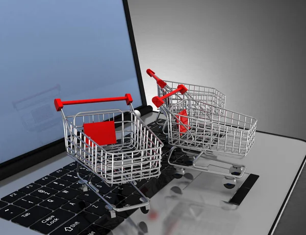 Conceito de compras online. 3d ilustração renderizada — Fotografia de Stock