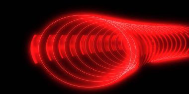 Üç boyutlu soyut arkaplan ve neon ışıkları. Neon tüneli. Uzay inşaatı. 3d illüstrasyon