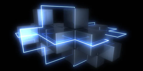 Cubes Fond Abstraits Illustration — Photo