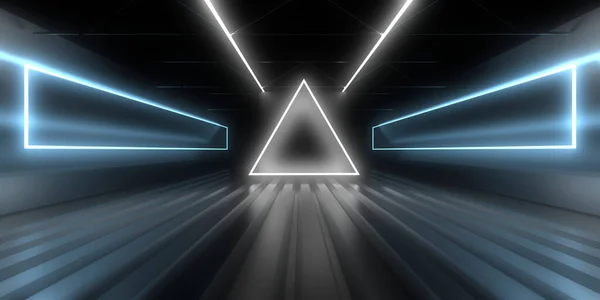Abstrakter Hintergrund Mit Neonlicht Neon Tunnel Illustration — Stockfoto