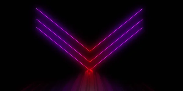 Abstraktní Pozadí Neonovými Světly Neonový Tunel Ilustrace — Stock fotografie