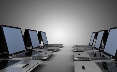 3D bilgisayar ağı konsepti. 3d illüstrasyon