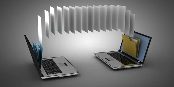 Laptop Folder Illustration — Stock Photo, Image