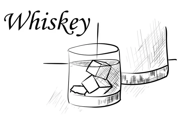 Whiskey Het Glas — Stockvector