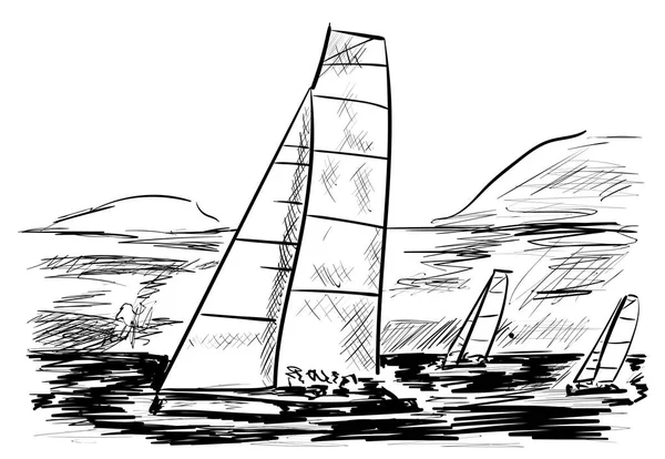 Een Yachting Elke Dag — Stockvector