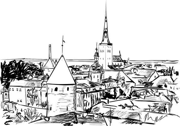 Tallinn Nella Giornata Sole — Vettoriale Stock