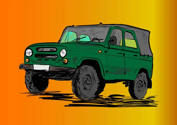 Старий Радянський Автомобіль Уаз — стоковий вектор