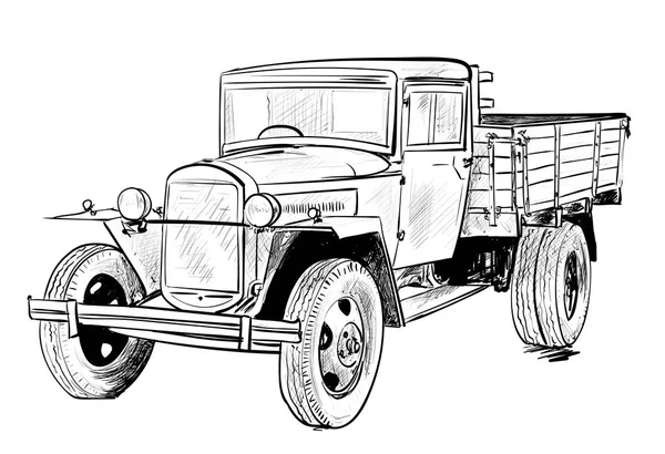 Ein Altes Lkw Auto — Stockvektor