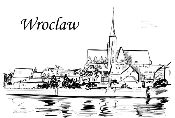 Wroclaw Στην Ηλιόλουστη Ημέρα — Διανυσματικό Αρχείο