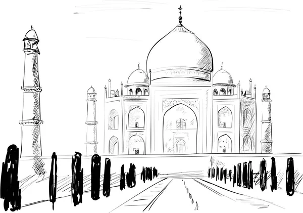 Taj Mahal Zonnige Dag — Stockvector