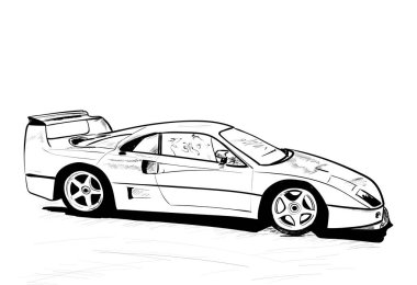 beyaz bir spor araba