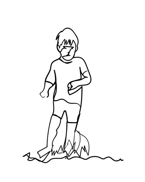 一个小男孩在奔跑 — 图库矢量图片