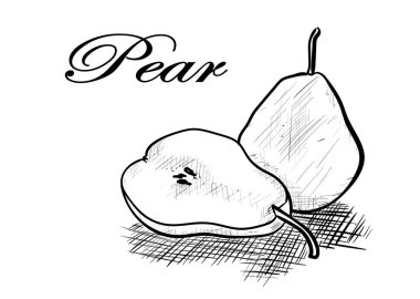 beyaz üzerine armut