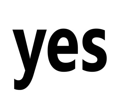 Evet üzerinde beyaz