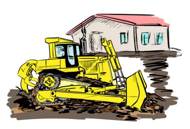 buldozer şantiye üzerinde