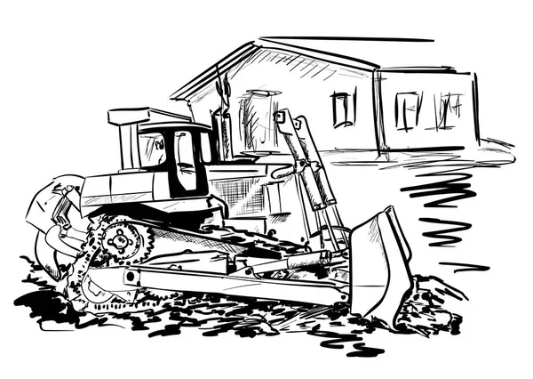 Bulldozer Sur Chantier — Image vectorielle