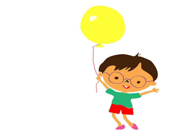 Un garçon et un ballon — Image vectorielle