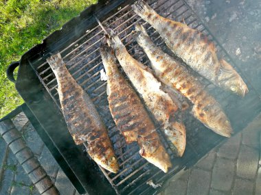 ızgara üzerinde lezzetli bir balık