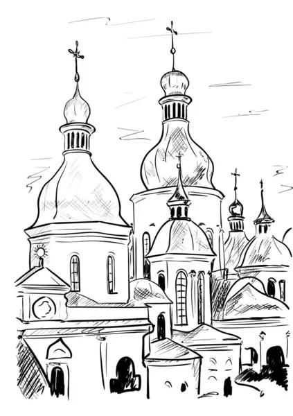 Vector illustratie van orthodoxe kerk — Stockvector