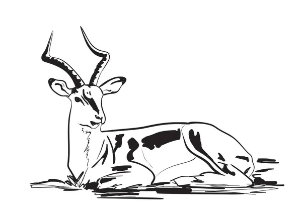 Una Silueta Una Cabra — Archivo Imágenes Vectoriales