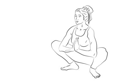 Yoga pozisyonunda bir kadın.