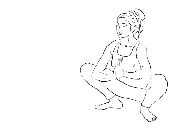 Une Femme Posture Yoga — Image vectorielle