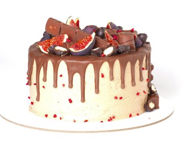 Beyaz üzerine izole edilmiş bir pasta.