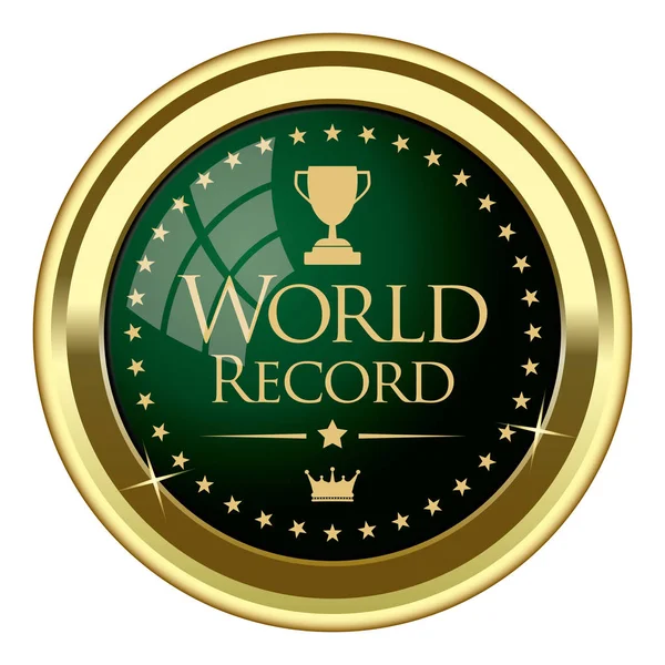 Wereldrecord Vector Gouden Badge — Stockvector