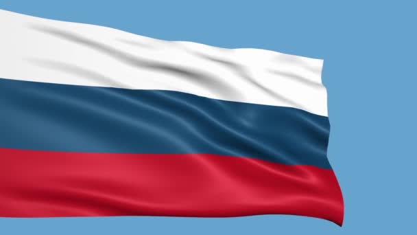 Russian Flag Waving Wind — Stock Video