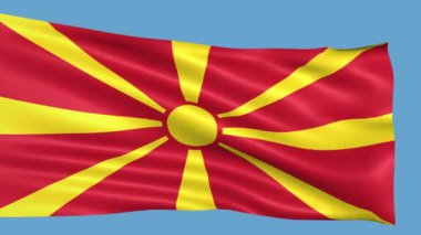Makedonya bayrak rüzgarda sallayarak