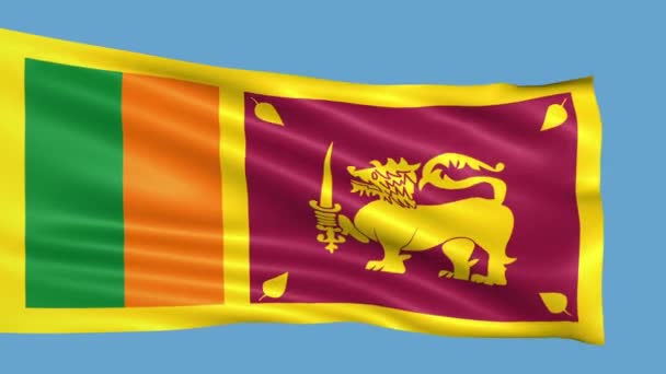 Bandeira Sri Lanka Acenando Vento — Vídeo de Stock
