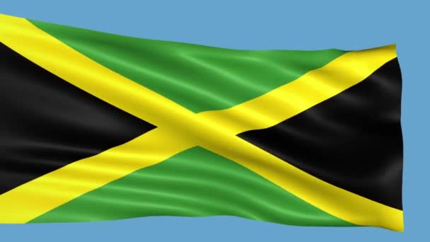 Rüzgarda Dalgalanan Jamaika Bayrağı — Stok video