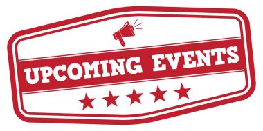 Yaklaşan Etkinlikler. Vektör Kauçuk Damga.