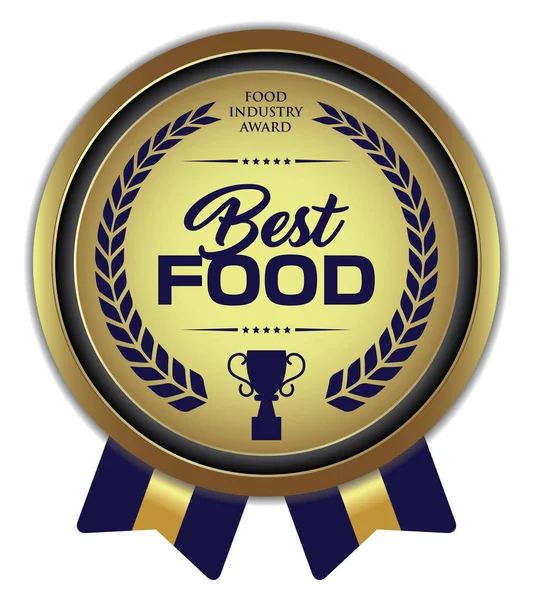 Best Food Vector Golden Badge — Stock Vector