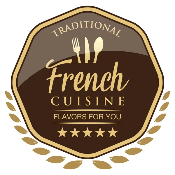 Traditional French Cuisine Vector Label — Stock Vector