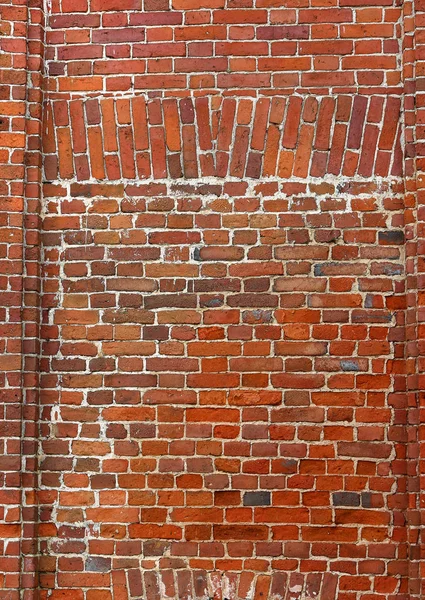 Blockera bakgrund. gammal tegelvägg av rött tegel. — Stockfoto