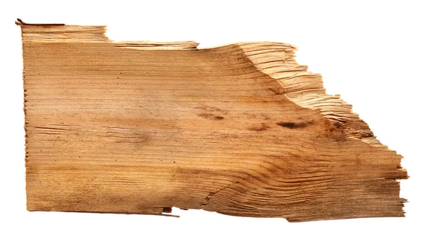 Oude houten planken geïsoleerd op een witte achtergrond. Close up van een lege houten bord met uitknippad — Stockfoto