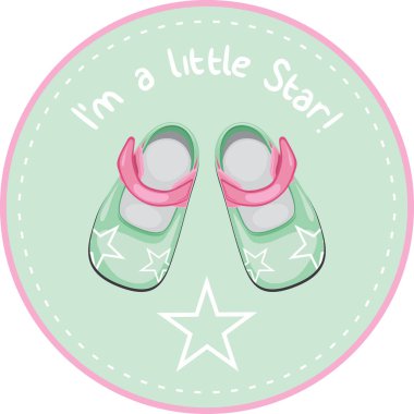 Ayakkabıları çocuklar. Etiket tasarımı için