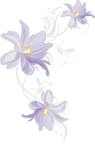 Lilac Tulips Decorative Element Design — Stock Vector