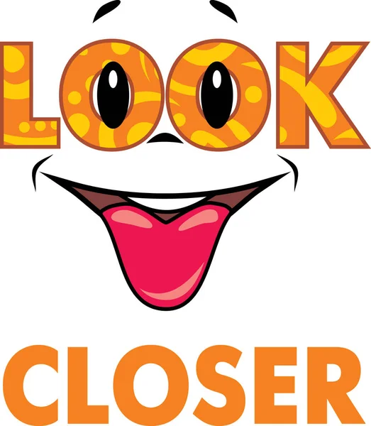 Look Closer Funny Design Shirt — Stock Vector