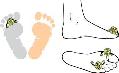 Microbes on the feet clipart