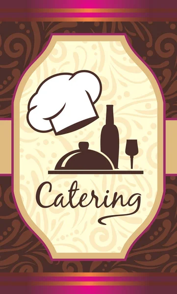 Catering Etiqueta Para Diseño Del Menú — Vector de stock