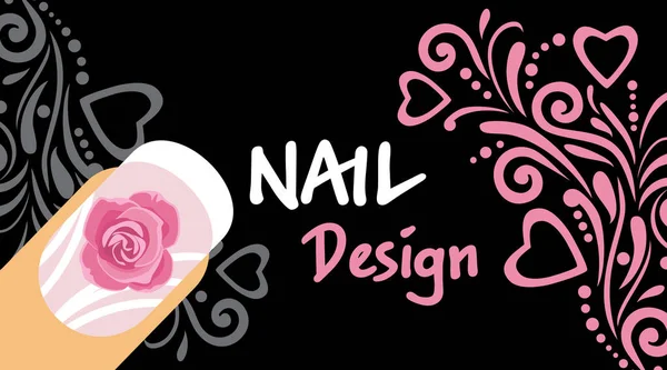 Nail Design Biglietto Visita Campione — Vettoriale Stock