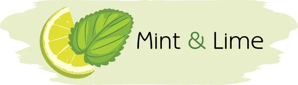 Menta Lime Disegno Progettazione Etichette — Vettoriale Stock